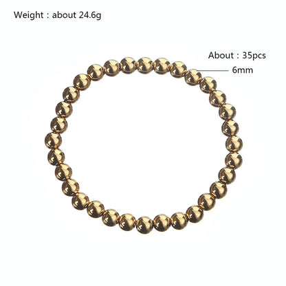 Retro Simple Style Ball Solid Color Stainless Steel Plating Bracelets