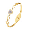 Retro Simple Style Classic Style Heart Shape 304 Stainless Steel Gold Plated Zircon Bangle In Bulk