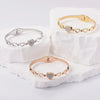 Retro Simple Style Classic Style Heart Shape 304 Stainless Steel Gold Plated Zircon Bangle In Bulk