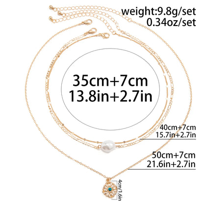 Retro Simple Style Classic Style Irregular Round Flower Imitation Pearl Alloy Copper Wholesale Necklace