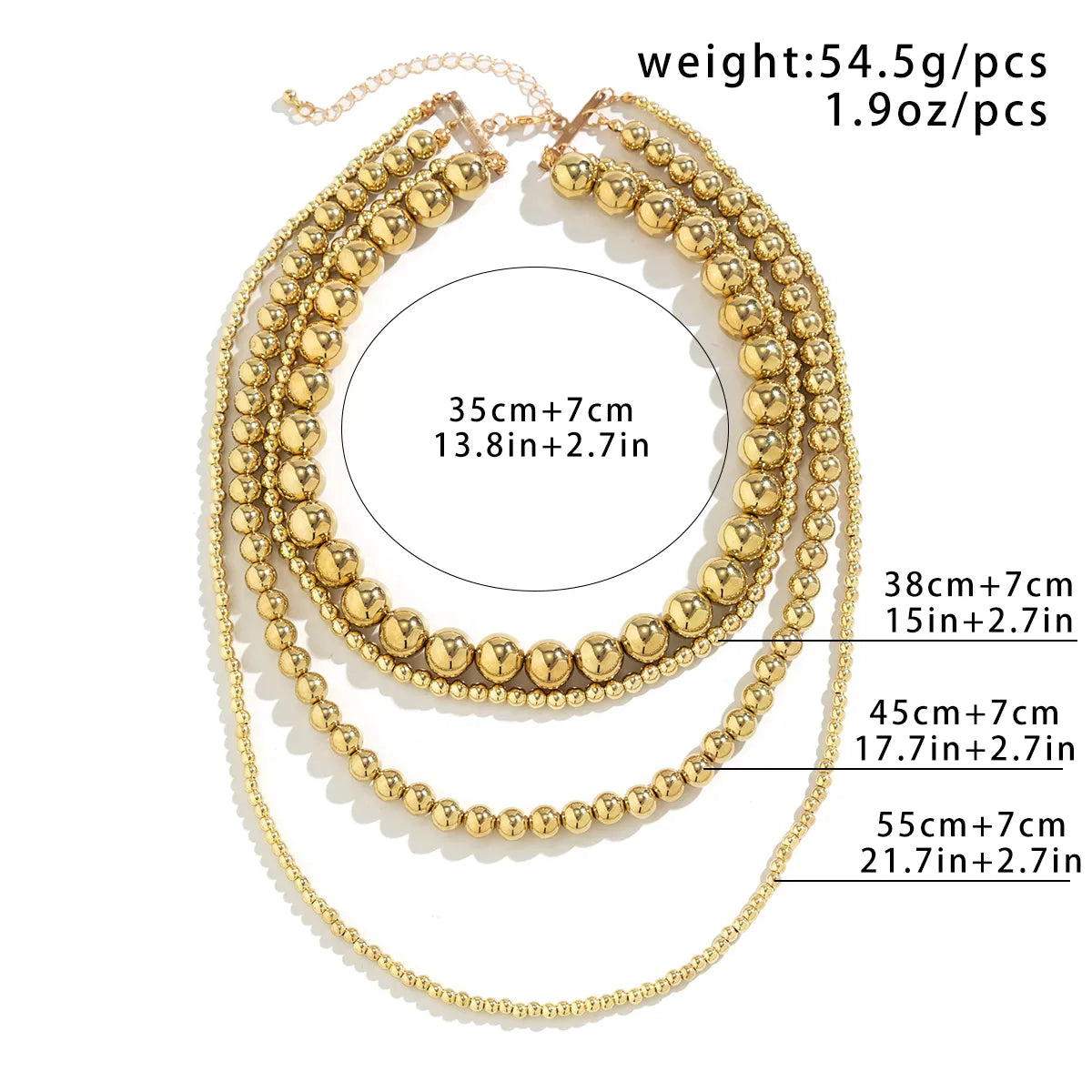 Retro Simple Style Classic Style Round Ccb Irregular Three-dimensional Thick Women's Layered Necklaces