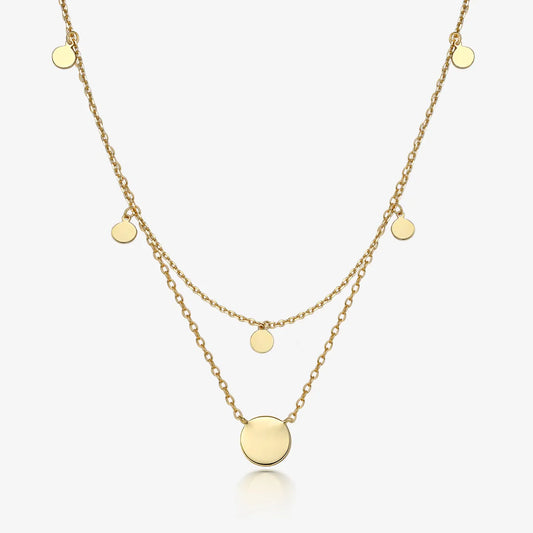 Retro Simple Style Classic Style Round Sterling Silver Plating 18k Gold Plated White Gold Plated Necklace