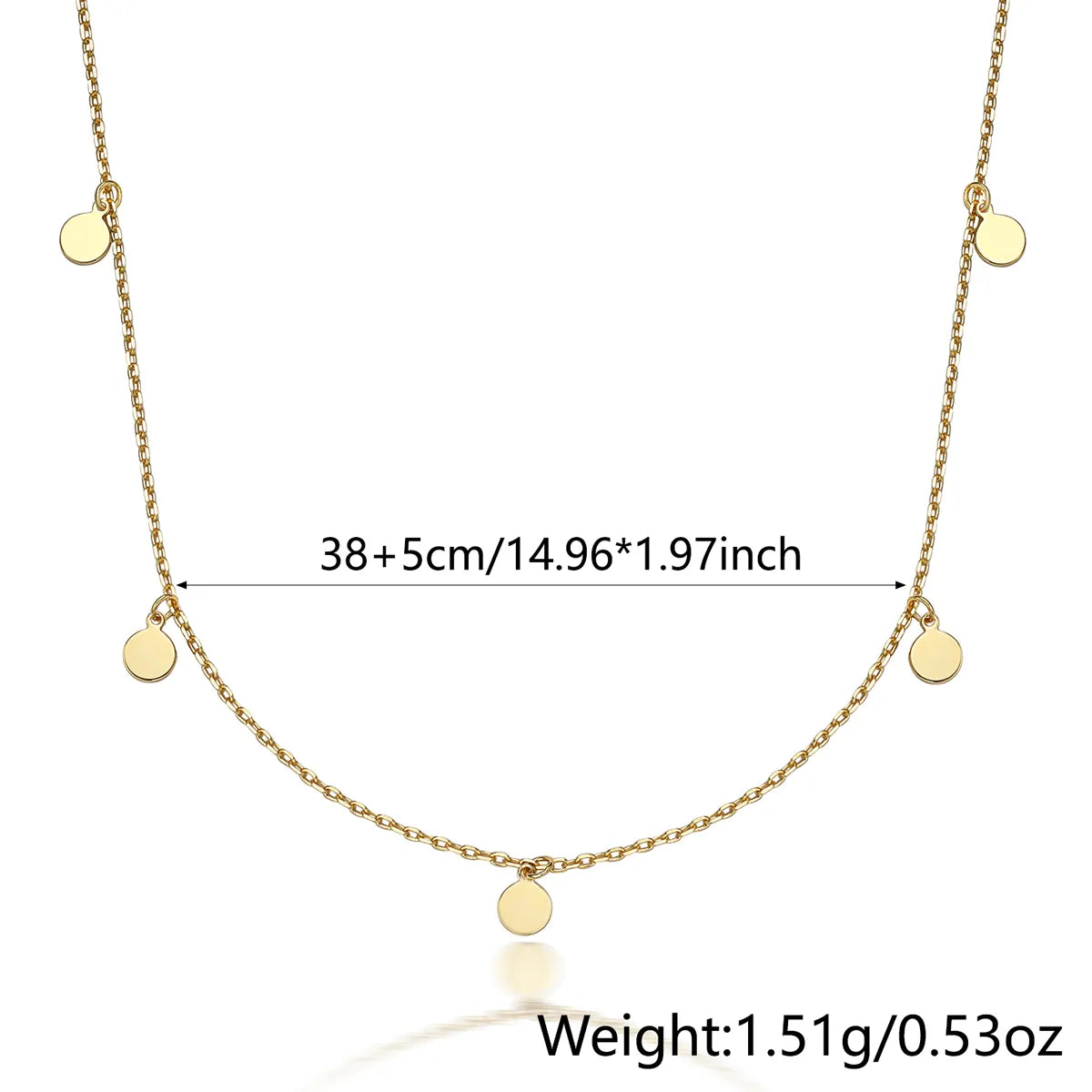 Retro Simple Style Classic Style Round Sterling Silver Plating 18k Gold Plated White Gold Plated Necklace