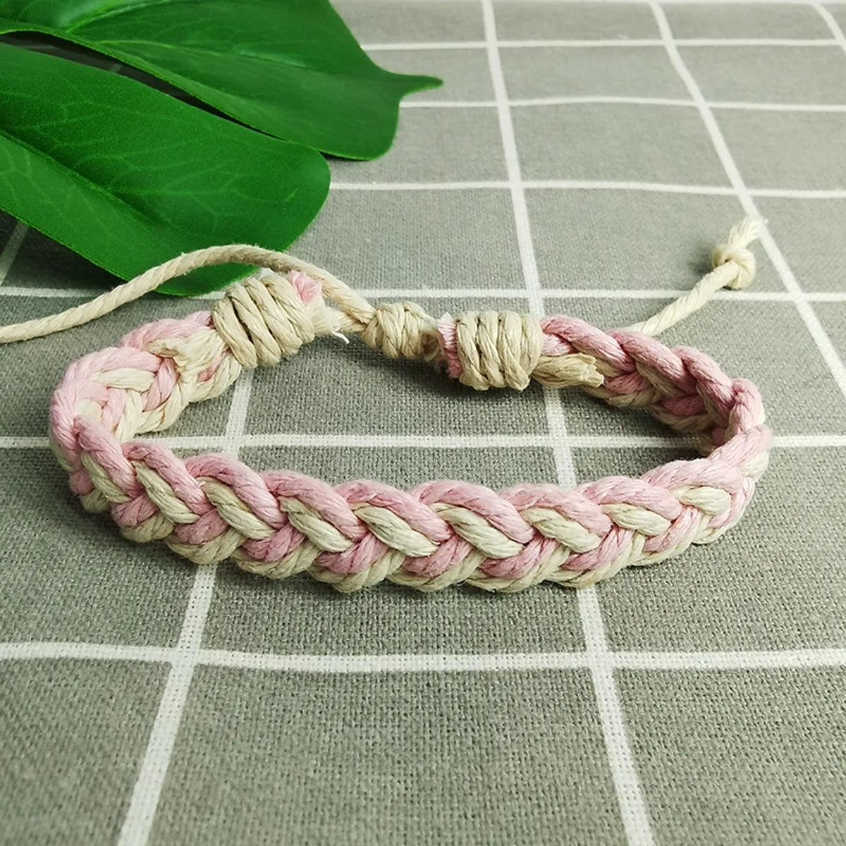 Retro Simple Style Color Block Cotton And Hemp Rope Wholesale Drawstring Bracelets