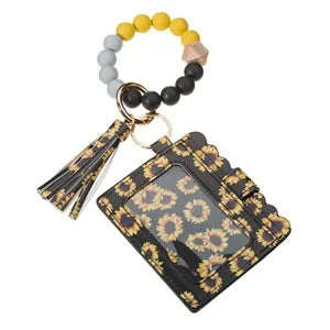 Retro Simple Style Cow Pattern Leopard Pu Leather Silica Gel Women'S Bag Pendant Keychain