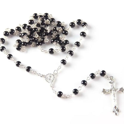 Retro Simple Style Cross Arylic Alloy Beaded Luminous Unisex Pendant Necklace