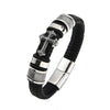 Retro Simple Style Cross Pu Leather Knitting Plating Men'S Bangle