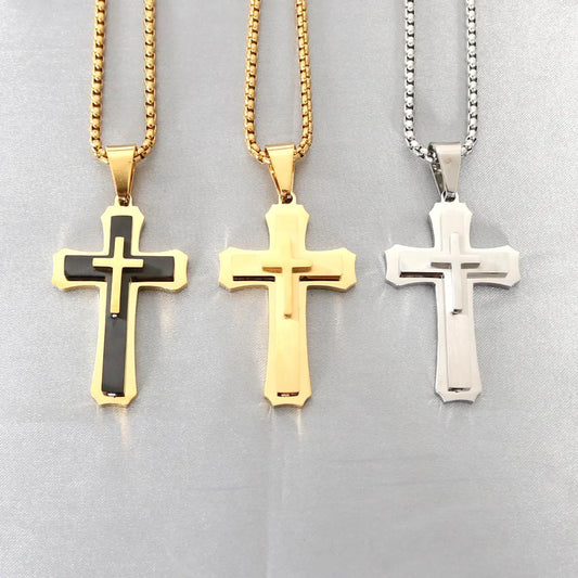 Retro Simple Style Cross Stainless Steel Plating Pendants