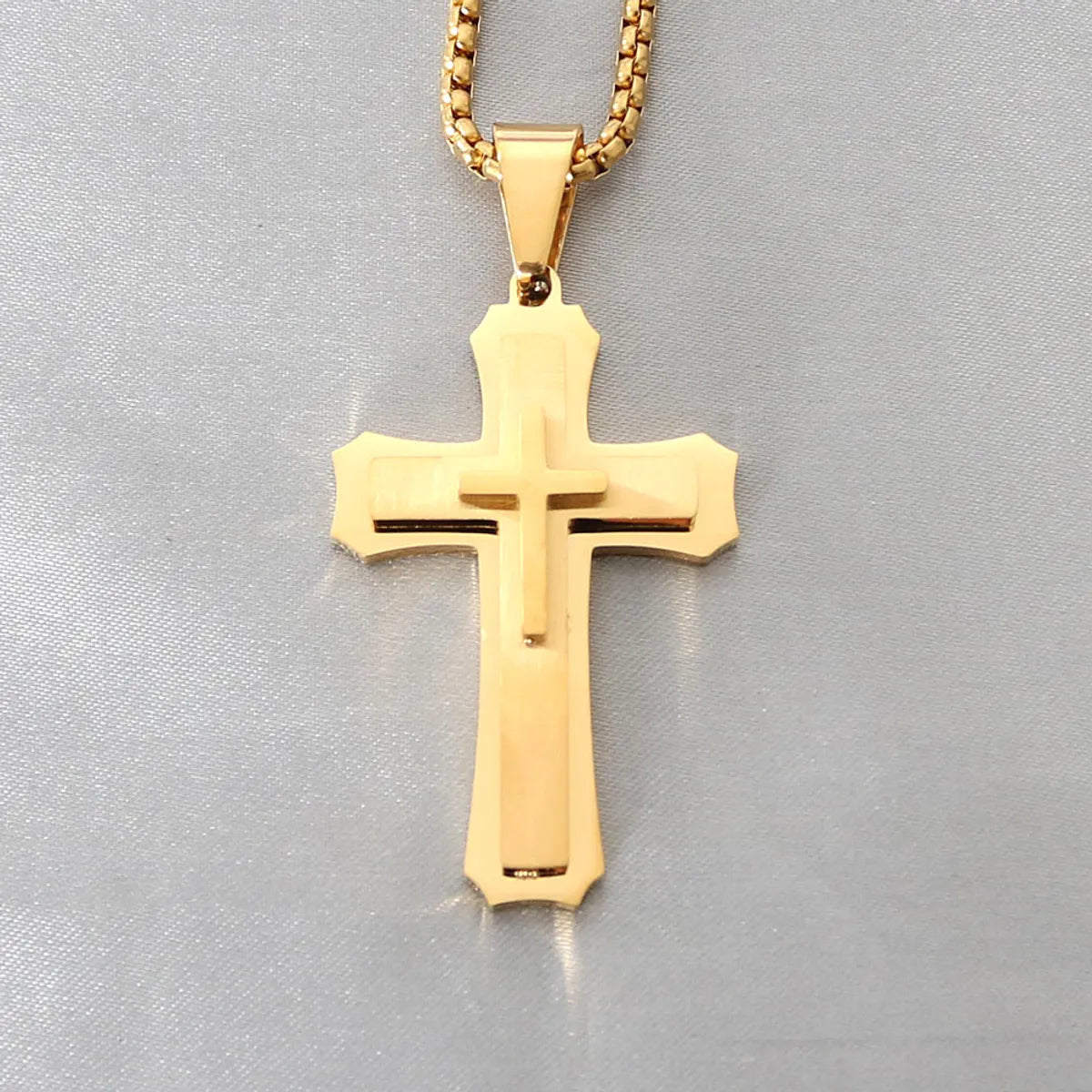 Retro Simple Style Cross Stainless Steel Plating Pendants