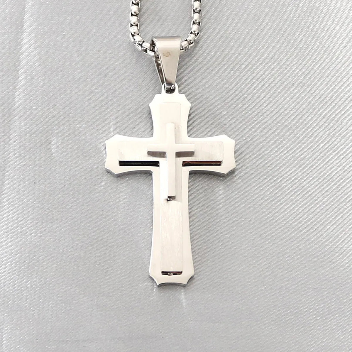 Retro Simple Style Cross Stainless Steel Plating Pendants