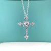 Retro Simple Style Cross Sterling Silver Moissanite Zircon Pendant Necklace In Bulk