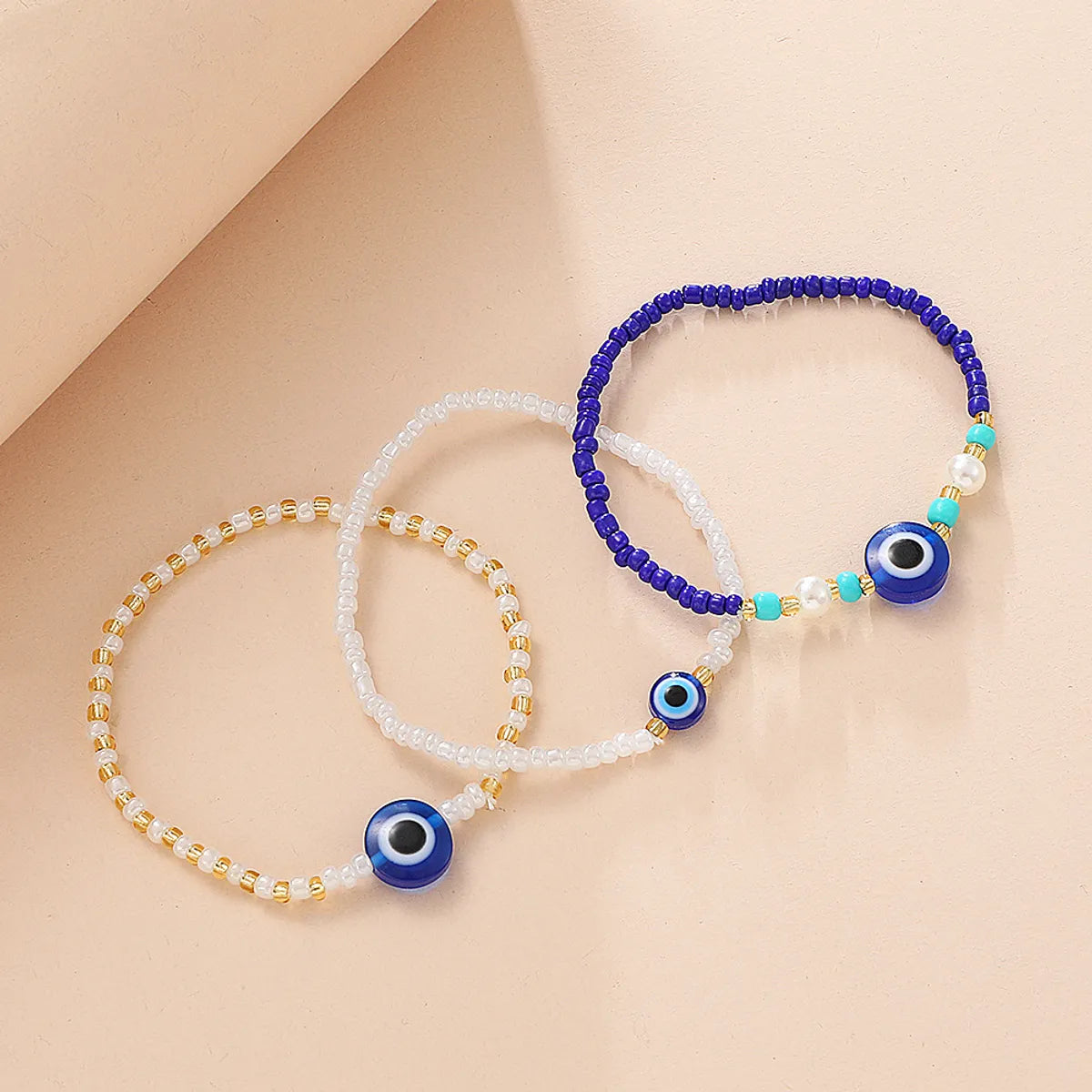 Retro Simple Style Devil's Eye Beaded Resin Women's Bracelets