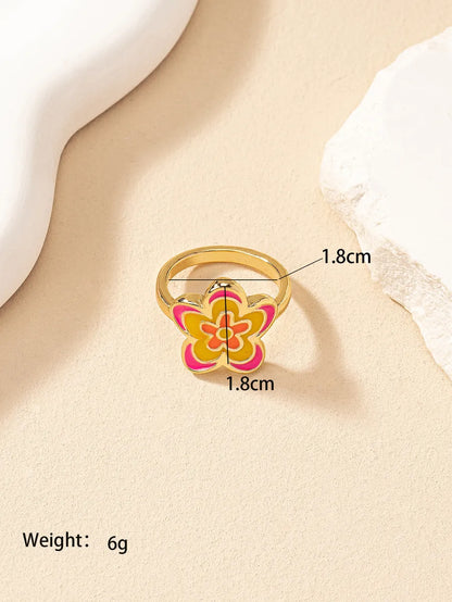 Retro Simple Style Flower Alloy Wholesale Rings