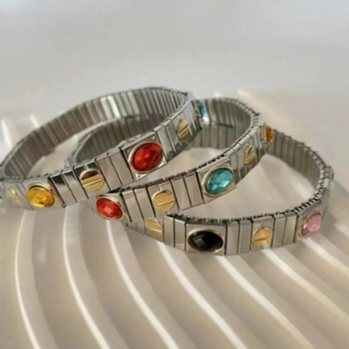 Retro Simple Style Geometric 304 Stainless Steel Bracelets In Bulk