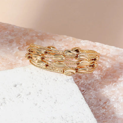 Retro Simple Style Geometric Copper Plating 18k Gold Plated Open Rings