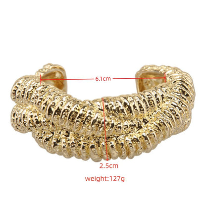 Retro Simple Style Geometric Gold Plated Silver Plated Copper Alloy Wholesale Bangle