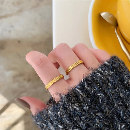 Retro Simple Style Geometric Stainless Steel Rings