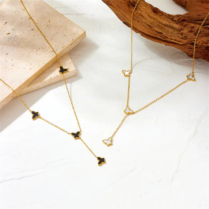 Titanium Steel 18K Gold Plated Retro Simple Style Inlay Irregular Acrylic Earrings Necklace