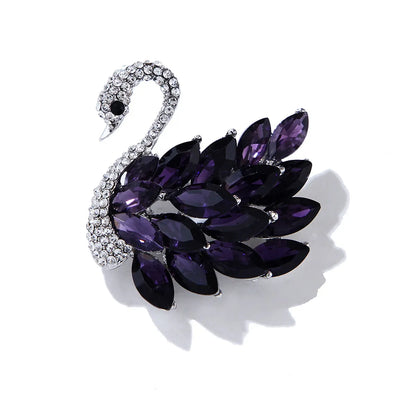 Retro Simple Style Korean Style Swan Alloy Inlay Rhinestones Unisex Brooches