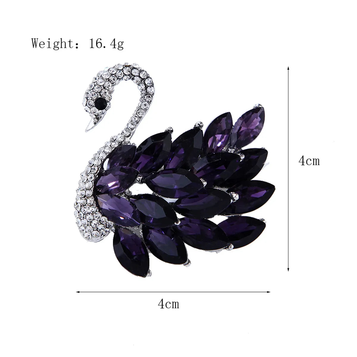 Retro Simple Style Korean Style Swan Alloy Inlay Rhinestones Unisex Brooches