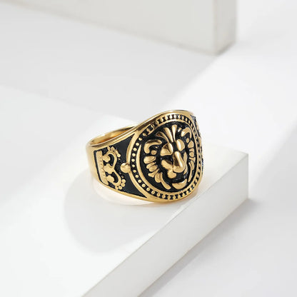 Retro Simple Style Lion 304 Stainless Steel 18K Gold Plated Unisex Rings