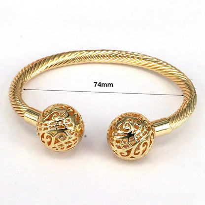 Retro Simple Style Round Copper Plating Gold Plated Bangle