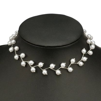 Retro Simple Style Round Imitation Pearl Alloy Women'S Choker