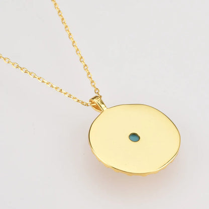 Retro Simple Style Round Sterling Silver Plating 18k Gold Plated White Gold Plated Pendant Necklace