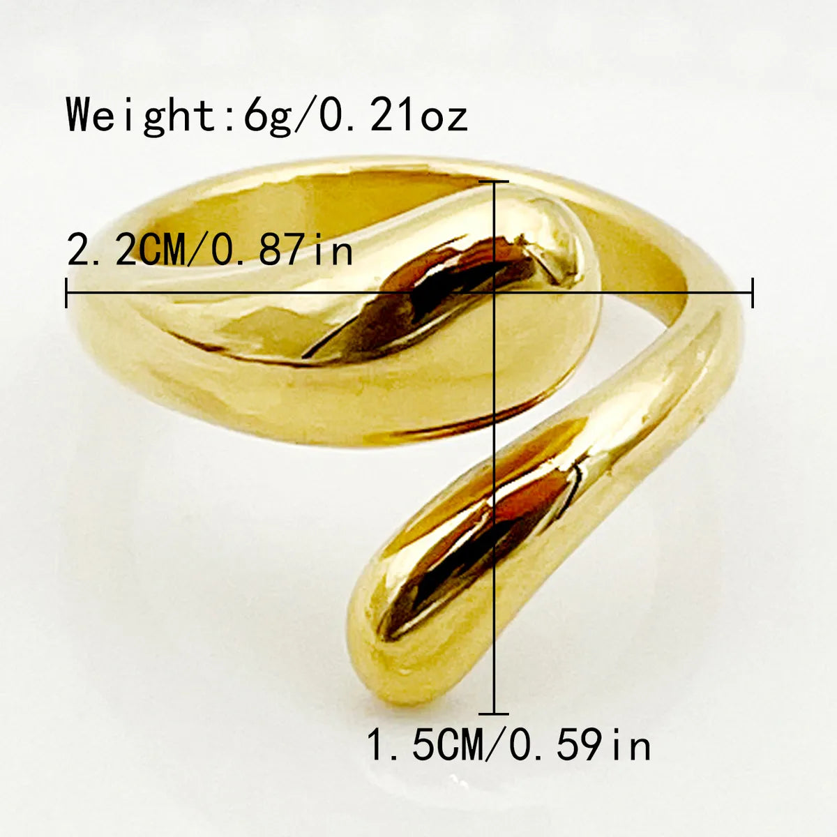 304 Stainless Steel 14K Gold Plated Retro Simple Style Plating Snake Rings