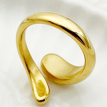 304 Stainless Steel 14K Gold Plated Retro Simple Style Plating Snake Rings