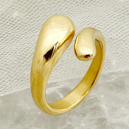 304 Stainless Steel 14K Gold Plated Retro Simple Style Plating Snake Rings