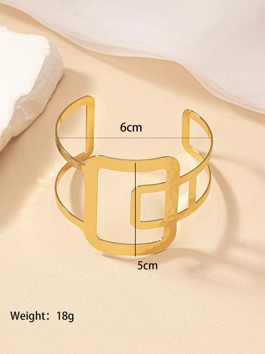 Retro Simple Style Solid Color Alloy Plating Gold Plated Women's Bangle