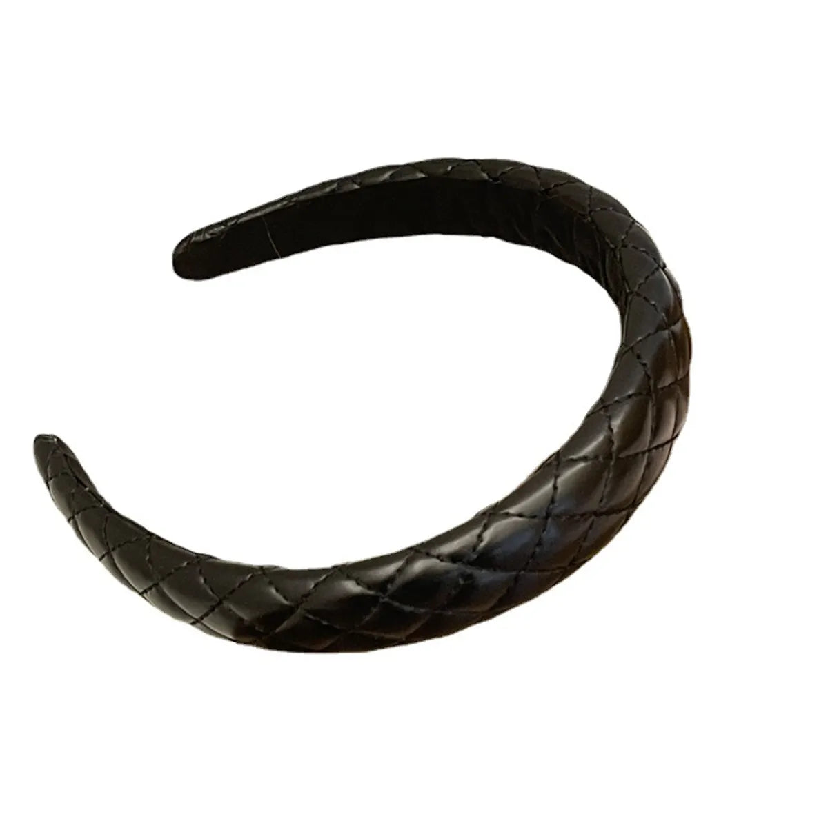 Retro Simple Style Solid Color Pu Leather Hair Band