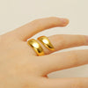 Retro Simple Style Solid Color Stainless Steel Plating 18k Gold Plated Rings