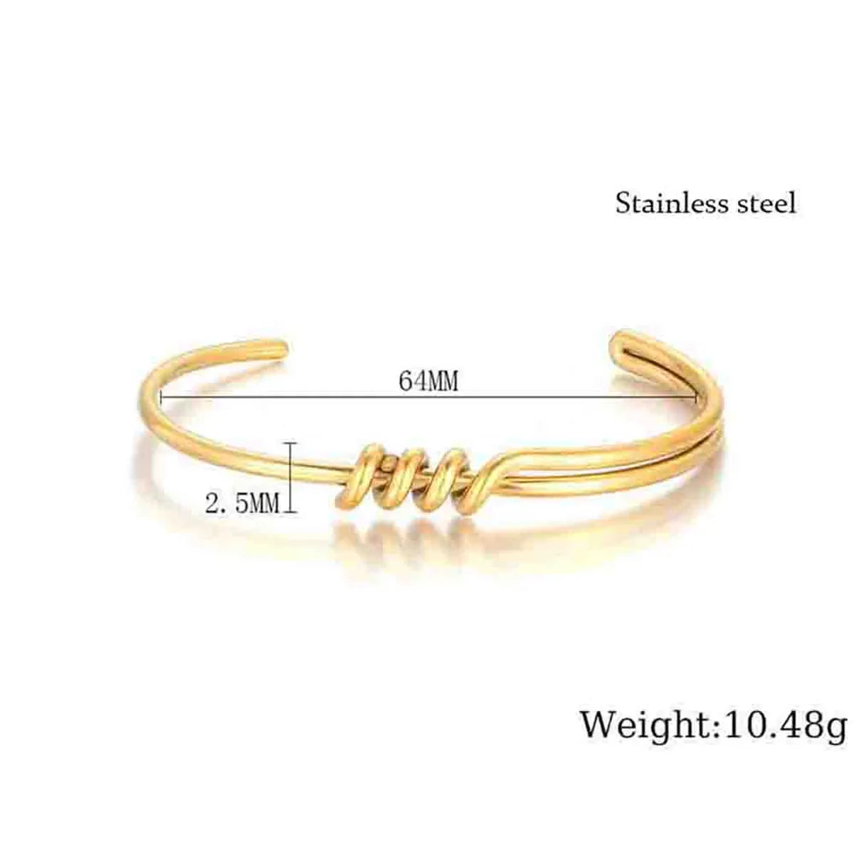 Retro Simple Style Solid Color Stainless Steel Plating Gold Plated Bangle