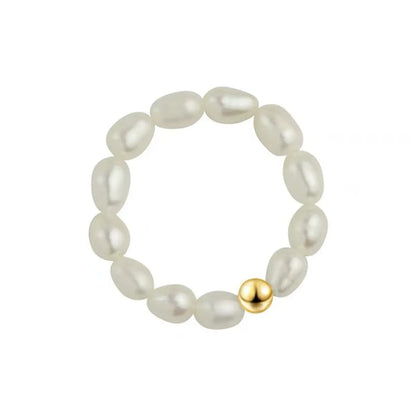 Retro Simple Style Star Bear Heart Shape Freshwater Pearl Charm Rings