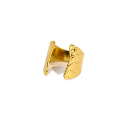 Retro Simple Style Streetwear Irregular Stainless Steel Plating 18k Gold Plated Open Rings