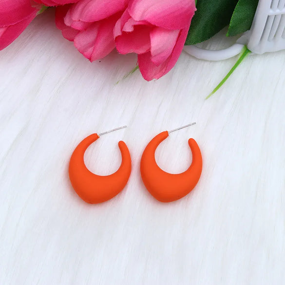 Retro Simple Style Water Droplets Arylic Spray Paint Women'S Ear Studs