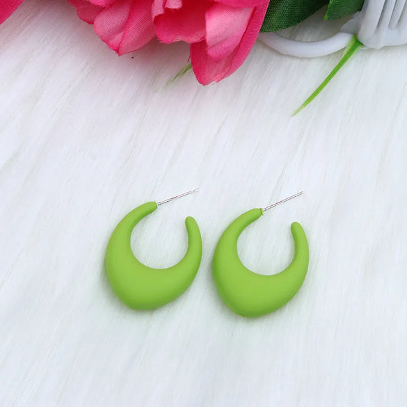 Retro Simple Style Water Droplets Arylic Spray Paint Women'S Ear Studs