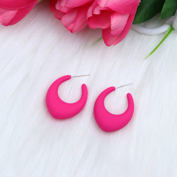 Retro Simple Style Water Droplets Arylic Spray Paint Women'S Ear Studs