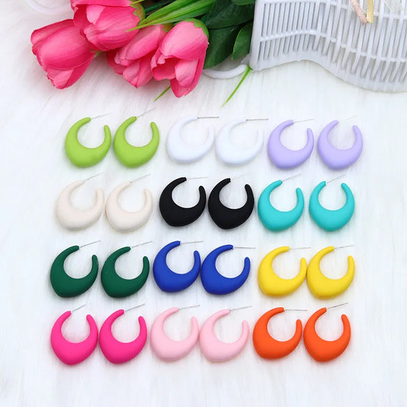 Retro Simple Style Water Droplets Arylic Spray Paint Women'S Ear Studs