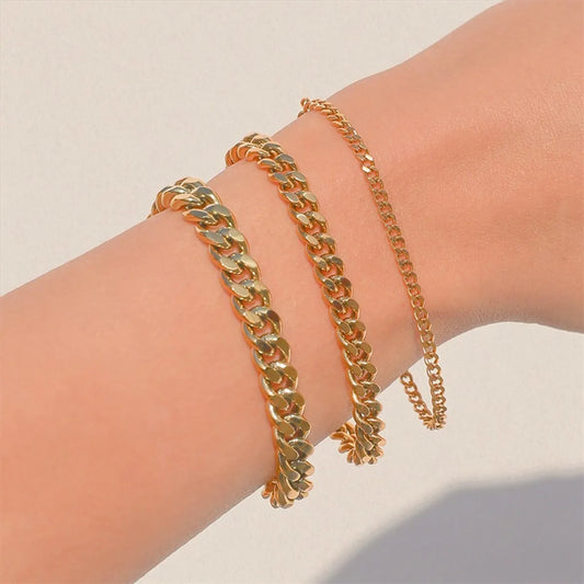 Retro Simple Twist Chain 14k Gold Plated Stainless Steel Bracelet