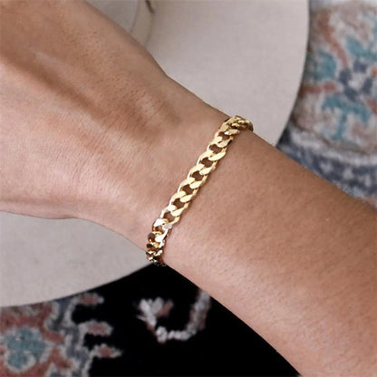 Retro Simple Twist Chain 14k Gold Plated Stainless Steel Bracelet