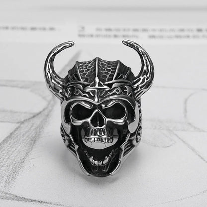 Retro Skull 304 Stainless Steel Men'S Rings