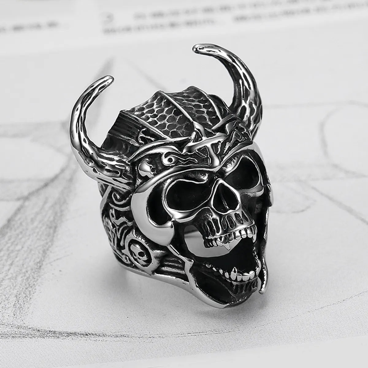 Retro Skull 304 Stainless Steel Men'S Rings