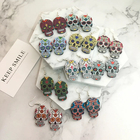 Retro Skull Arylic Skull Earrings 1 Pair