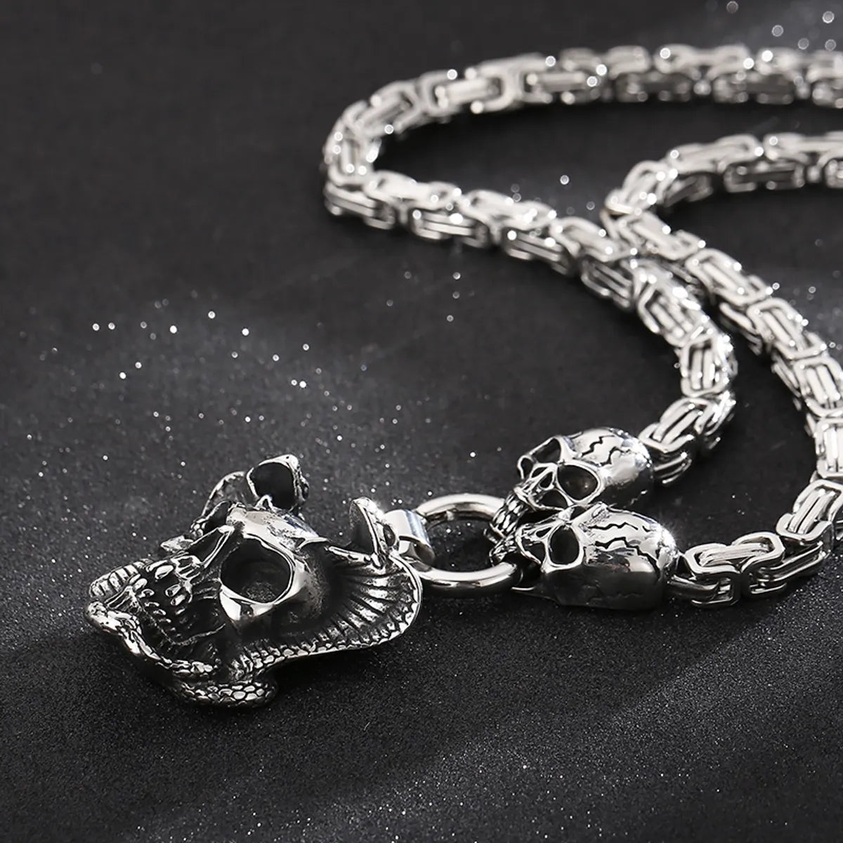 Retro Skull Ghost Stainless Steel Pendant Necklace 1 Piece