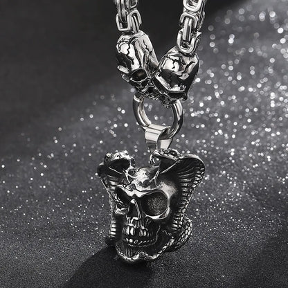 Retro Skull Ghost Stainless Steel Pendant Necklace 1 Piece