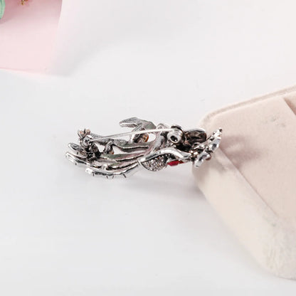 Retro Skull Palm Alloy Rhinestone Brooch