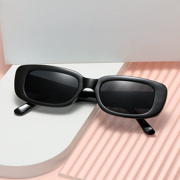 Retro Small Square Sunglasses For Men And Women Full Frame Resin Lens Plastic Frame Anti Uv